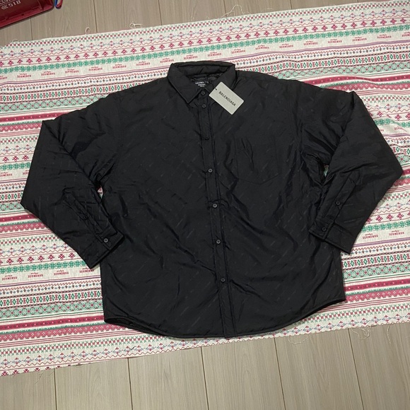 Blanciaga Solid Lapel Single-Breasted Long-Sleeved Shirt Size 46 - Picture 1 of 7